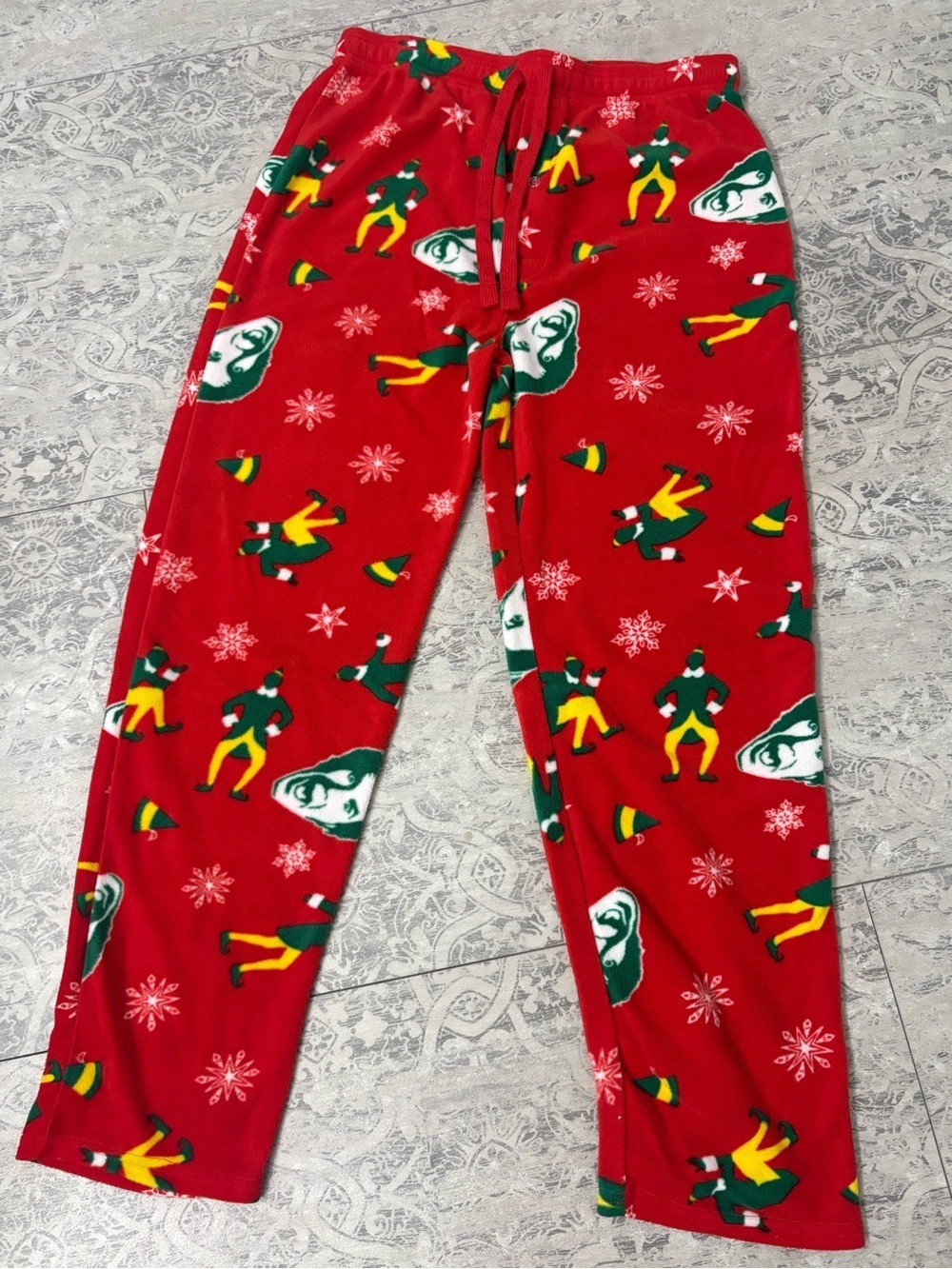 Christmas Sleep Pants | Buddy / ELF Red Flannel Pajama Pants Adult Size Large